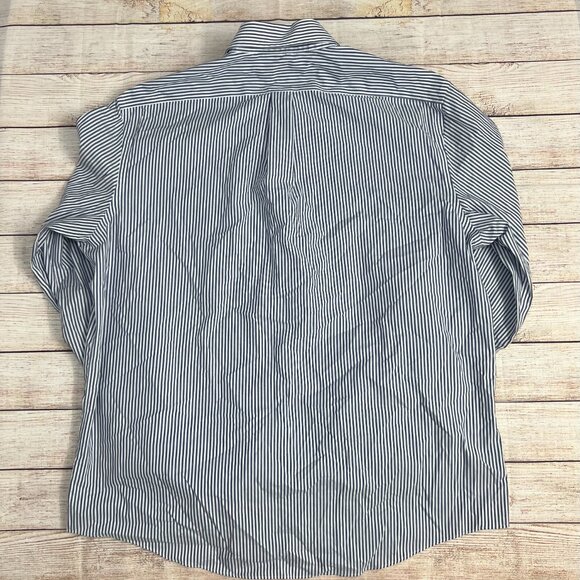 Men's Ralph Lauren Blue White Striped Button Down Shirt XL Long Sleeve Casual - Picture 2 of 15